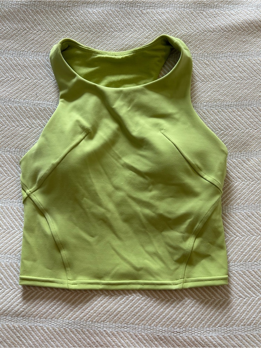 lululemon athletica Lime Green High-Neck Crop Tank